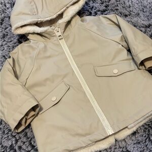 Zara Kids Beige Hooded Raincoat